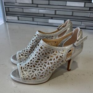 Alex Marie Silver Cutout Heels